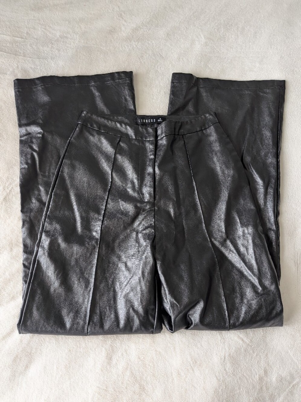 Lioness High Waisted Wide Leg Faux Leather Pants